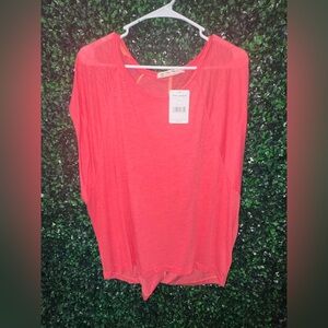 Free People Coral Sheer Tank Top